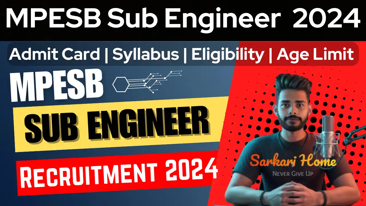 MPESB Sub Engineer & Other Post Result 2024