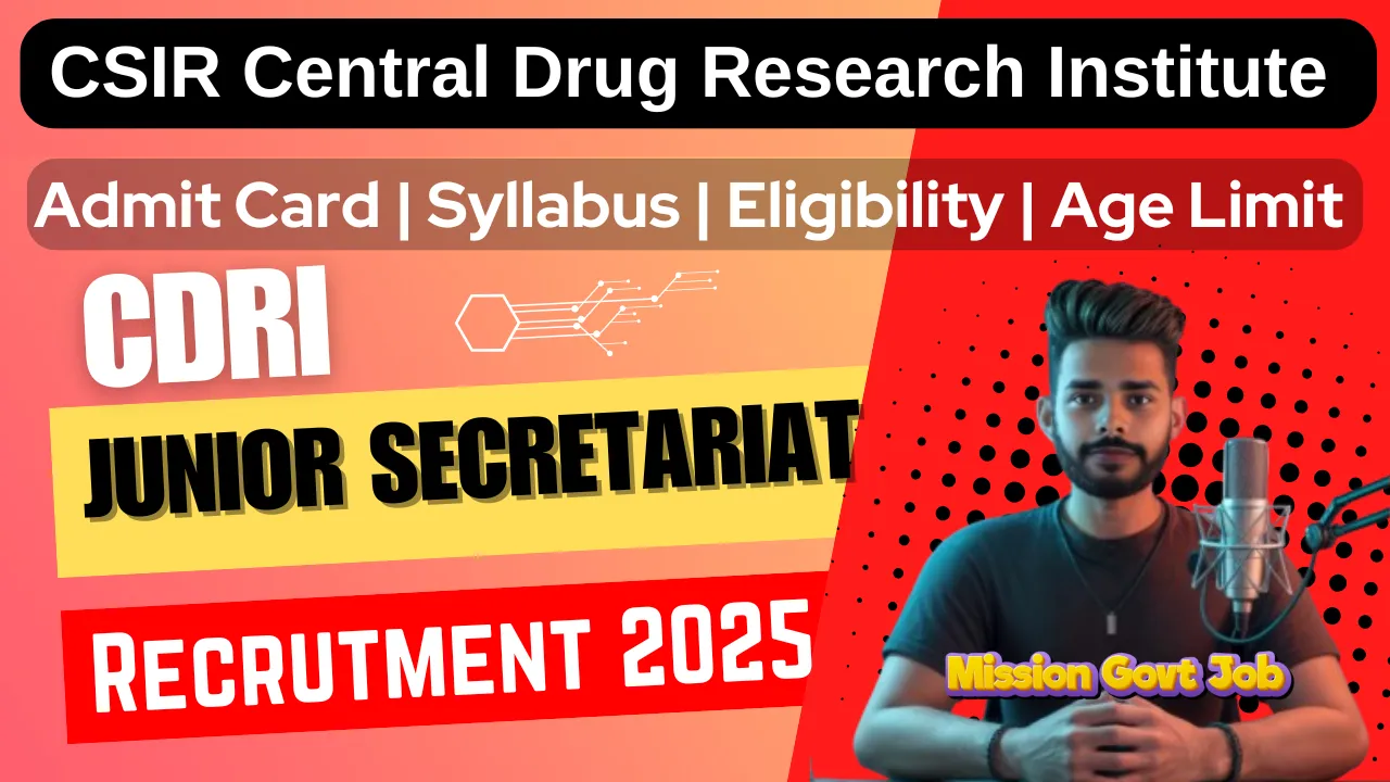 CSIR CDRI Junior Secretariat Assistant, Steno Online Form 2025