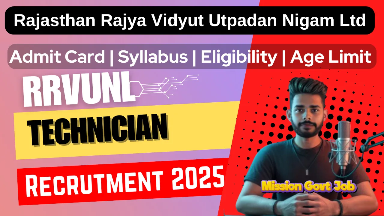 RRVUNL Technician, Operator, Plant Attendant Online Form 2025